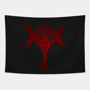 Triple moon Celtic key Tapestry