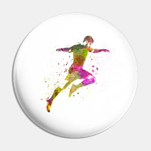 Soccer player in watercolor Pin