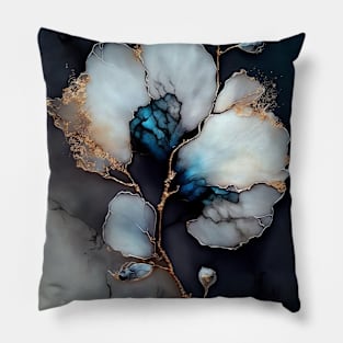 Petunia Leaves - Abstract Alcohol Ink Resin Art Pillow