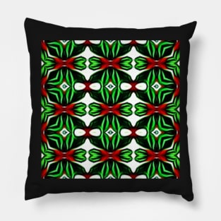 Red and Green Christmas Pattern Number 16 Pillow