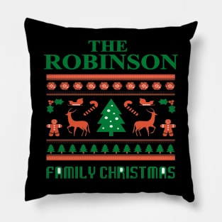 Family Christmas - Groovy Christmas ROBINSON family, Family Christmas T-shirt, Pjama T-shirt Pillow