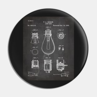 Edison Lamp Patent - New Homeowner Housewarming Décor Art - Black Chalkboard Pin