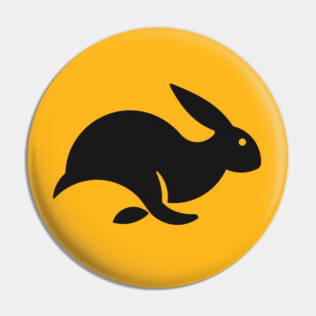 Running Rabbit - Black Pin by Nuriyanto51Designs