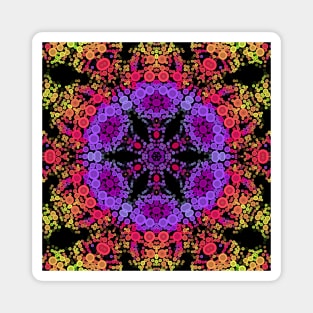 Dot Mandala Flower Purple Orange and Yellow Magnet