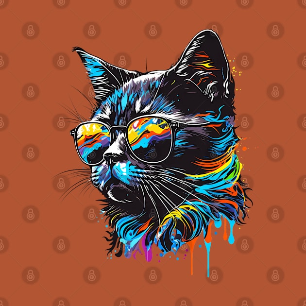 Cool Colorful Cat by NVDesigns