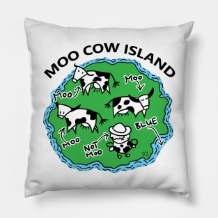 Moo Cow Island Map Pillow