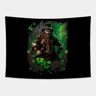 St Patricks Day Shamrock Cool Heavy Metalhead Leprechaun Tapestry