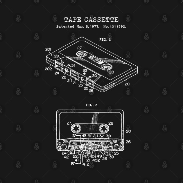 Tape Cassette Patent White by Luve