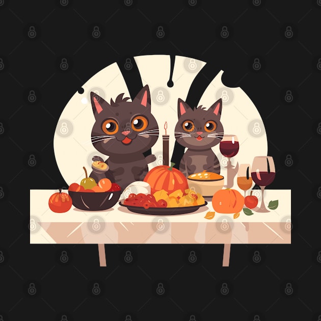 Cats celebrating thanksgiving by Graceful Designs