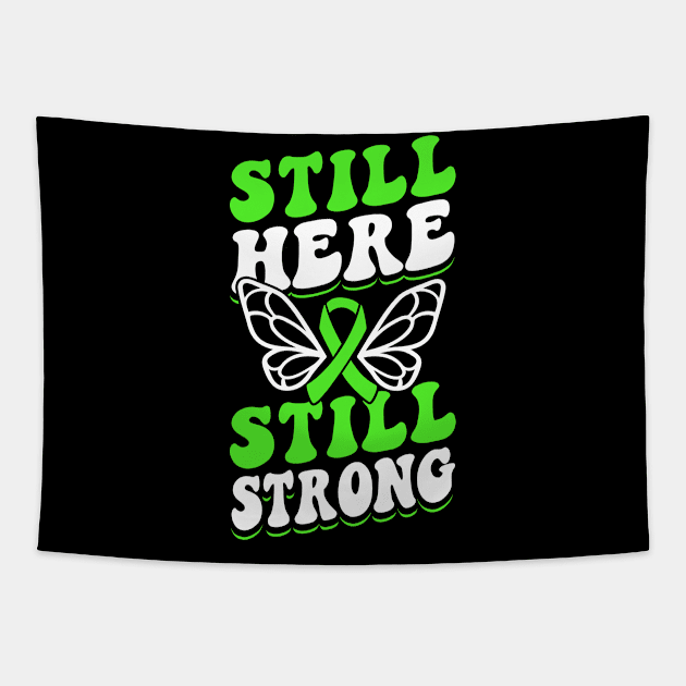 Organ Donor Green Ribbon, Still Here Tapestry by Caskara