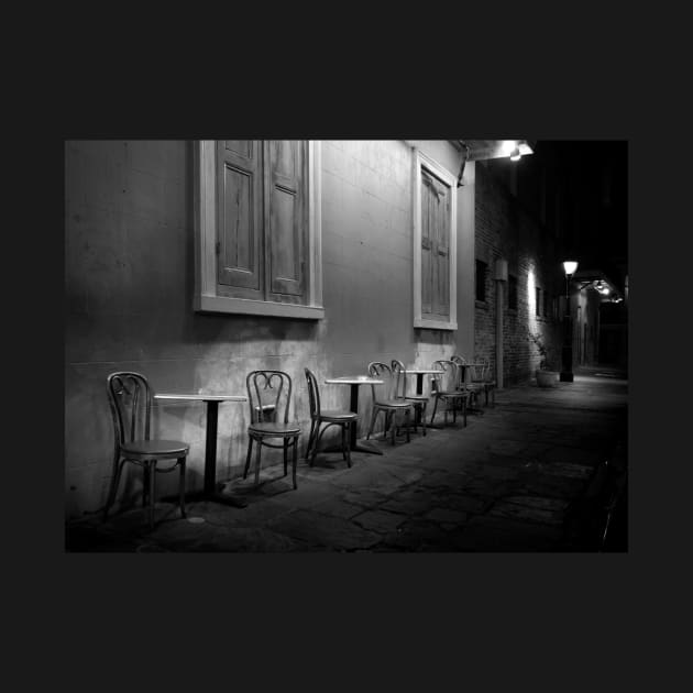 Cabildo Alley Tables In Black and White by MountainTravel