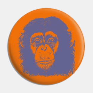 Purple Chimp face Pin