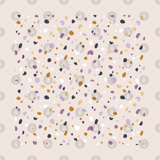Neutral and purple abstract terrazzo texture by Stolenpencil