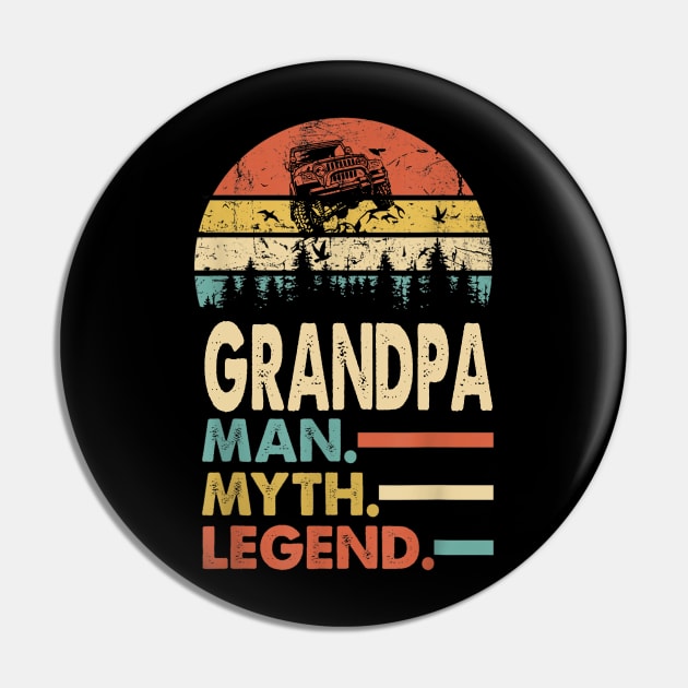Grandpa Man Myth Legend Vintage Jeep For Mens Papa Father's Day Jeep gift Pin by David Darry