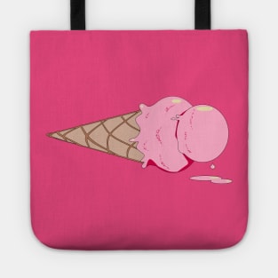 A Strawberry Ice Cream Cone Dripping Tote