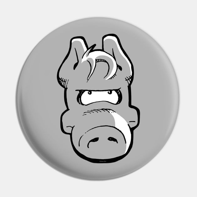 Cerebus Head Pin by Matt Dow's AMOC TeePublic Shop