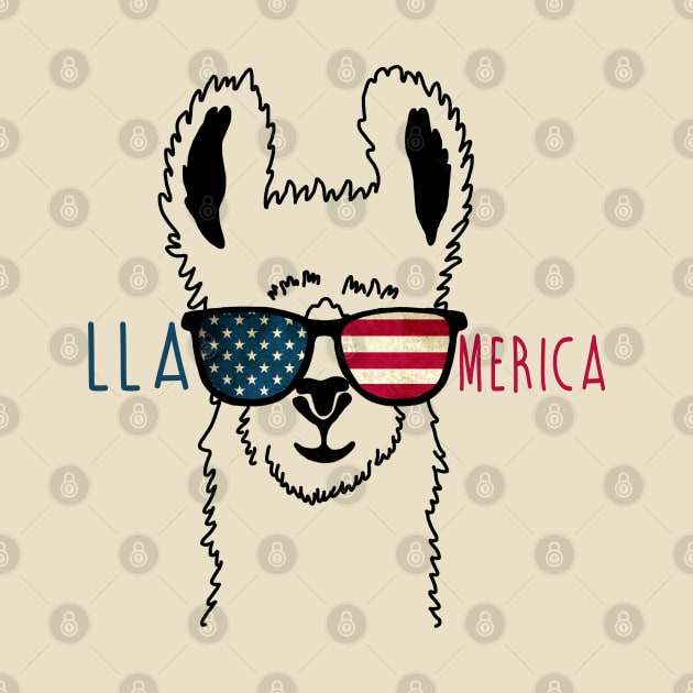 Llamerica 4th Of July by Luna Illustration