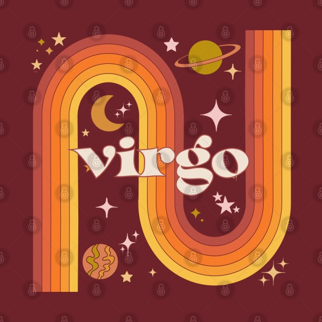 Virgo Zodiac Sign - Warm Rainbow - 70s Horoscope Virgo by Deardarling