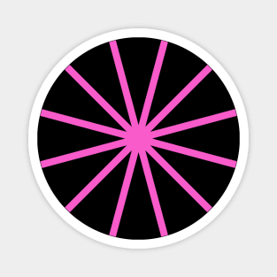 Pink and Black Kaleidoscope Style Mandala Magnet