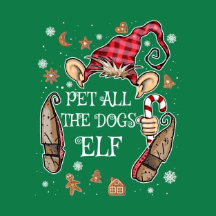 Cute Pet All the Dogs Elf Christmas Costume T-Shirt