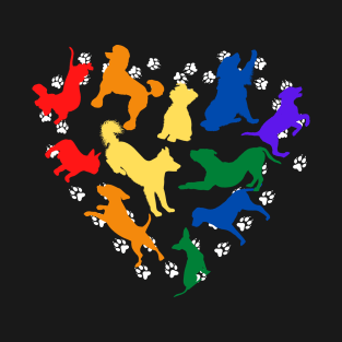 Dog Pride Heart - Pride Month T-Shirt