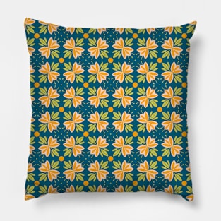 Spring flowers and leaves pattern, version 7 Pillow