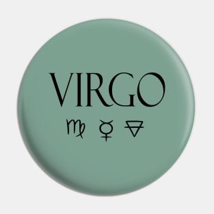 Virgo Glyph Planet Element Pin