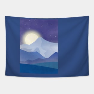 Mountain landscape at night Tapestry