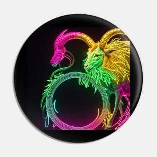 neon capricorn Pin