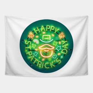 Irish St Patricks Day Neon Sign Tapestry