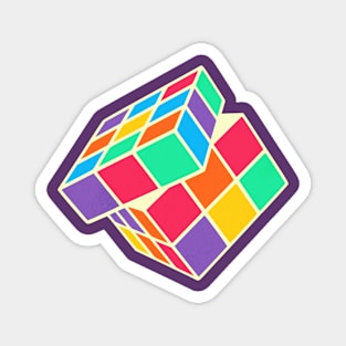 Rubiks Cube 90s Cute Colors Magnet