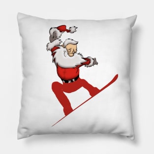 Santa Skateboarding Pillow