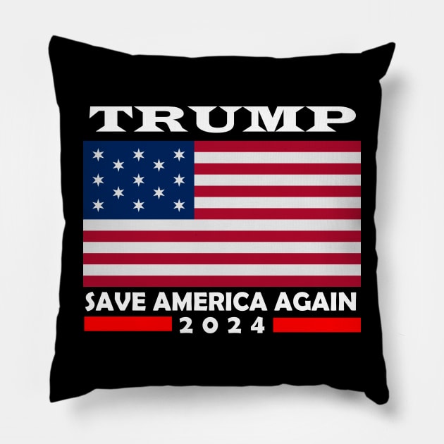 Trump Save America Again 2024 Pillow by lmohib