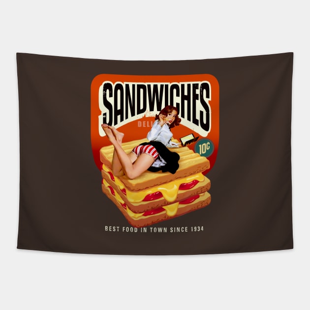 sandwich lover Tapestry by Trazzo