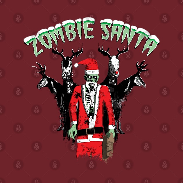 Zombie Santa and Reindeers by atomguy