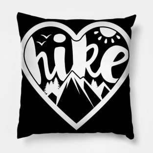 Hike Love - Mountain Hiking design Pillow