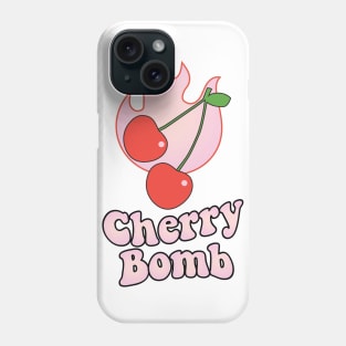 Cherry Bomb and Pink Flaming Design Phone Case