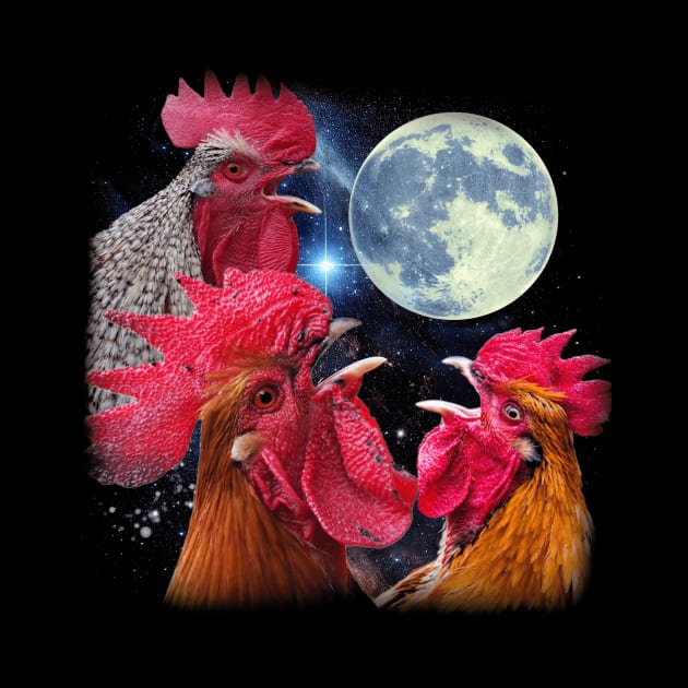 Egg-cellent Chicken The Moon, Stylish Tee for Feathered Friends by Kevin Jones Art