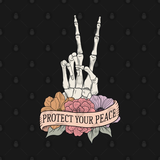 "Protect Your Peace" Skelton Peace Sign by FlawlessSeams