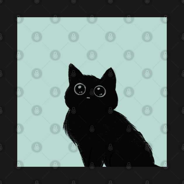 Black Cat Button by ellenent