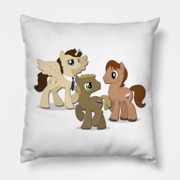 Supernatural Ponies: Mane Three Pillow by Unicornarama