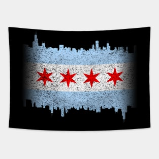 Chicago Flag Skyline Tapestry