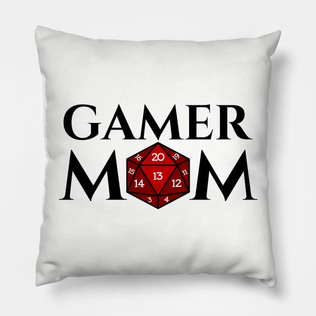 D20 Gamer Mom Pillow by whimsyworks