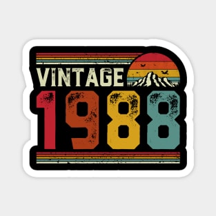 Vintage 1988 Birthday Gift Retro Style Magnet