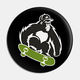 Skateboard Skateboarder Skater Gorilla Monkey Animal Pin