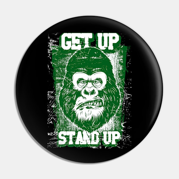 get up stand up - grunge gorilla graphic Pin by DanDesigns