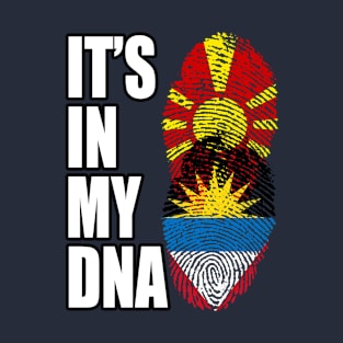 Macedonian And Antiguan Mix Heritage DNA Flag T-Shirt