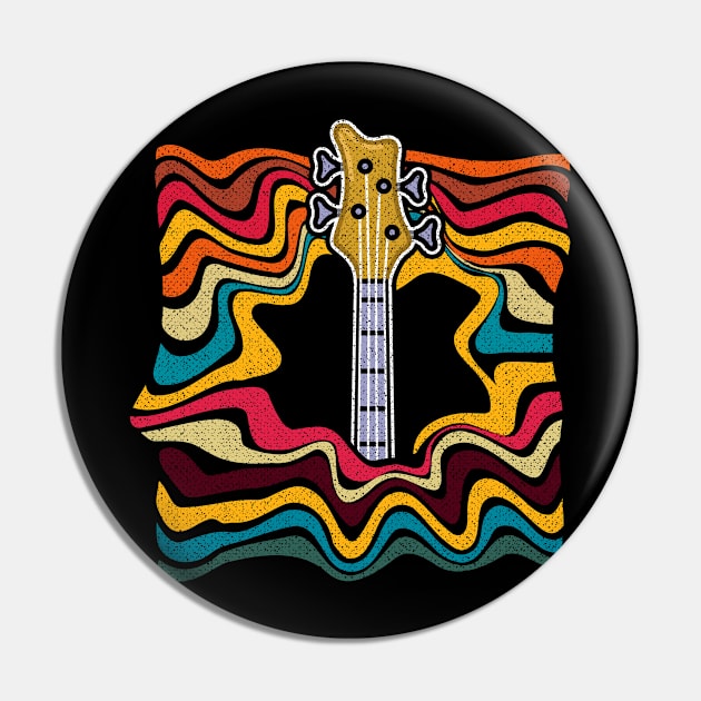 Retro Bass Guitar Pin by ShirtsShirtsndmoreShirts
