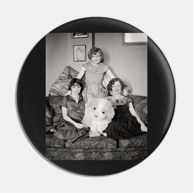 Portrait of Sisters, 1924. Vintage Photo Pin by historyphoto