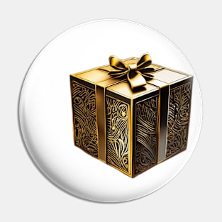 Elegant Golden Floral Gift Box No. 623 Pin